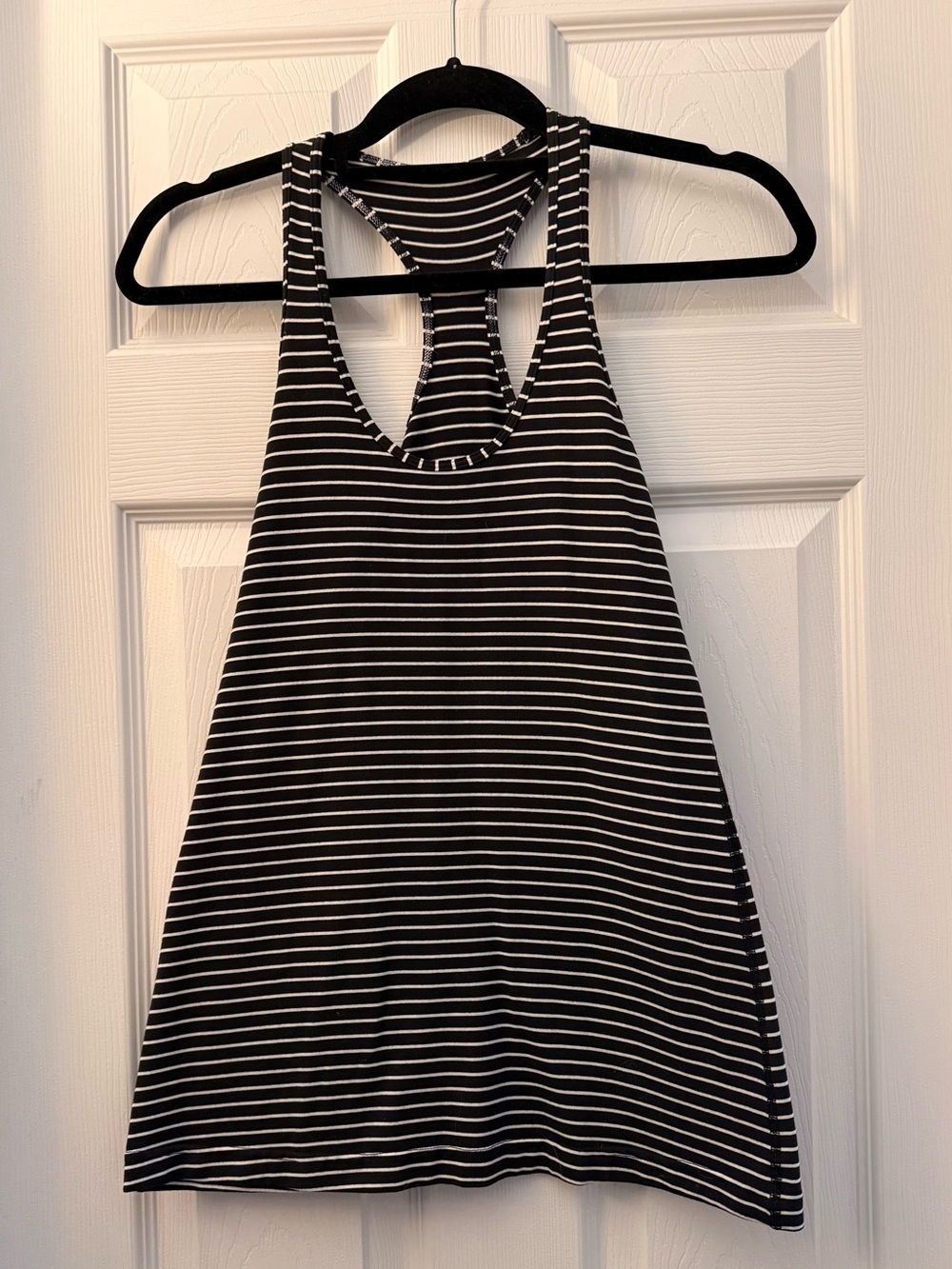 lululemon athletica Black & White Striped Racerback Tank